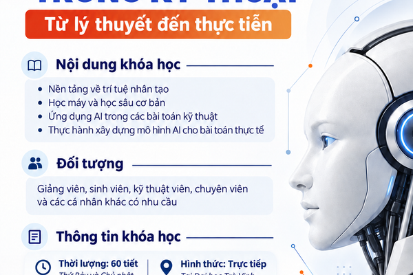 Tuyển sinh khóa tập huấn “Trí tuệ nhân tạo trong kỹ thuật: Từ lý thuyết đến thực tiễn”